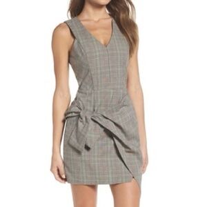 NWT Madelyn Rae Aurora Plaid Tie Mini Dress Nordstrom Classic Modern Sleeveless